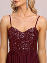 Load image into Gallery viewer, Color=Burgundy | Women&#39;s A Line Wholesale Evening Dresses with Spaghetti Straps-Burgundy 5