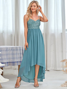 Color=Dusty blue | Women's A Line Wholesale Evening Dresses with Spaghetti Straps-Dusty blue 3