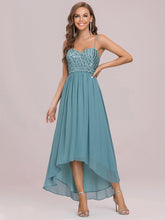 Load image into Gallery viewer, Color=Dusty blue | Women&#39;s A Line Wholesale Evening Dresses with Spaghetti Straps-Dusty blue 6