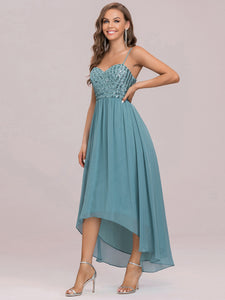 Color=Dusty blue | Women's A Line Wholesale Evening Dresses with Spaghetti Straps-Dusty blue 7