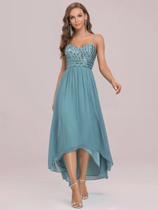 Color=Dusty blue | Women's A Line Wholesale Evening Dresses with Spaghetti Straps-Dusty blue 8
