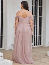 Load image into Gallery viewer, Color=Pink | Glamorous A Line Deep V Neck Wholesale Evening Dresses with Split-Pink 7