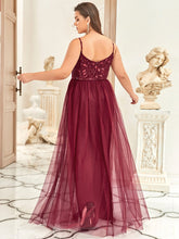 Load image into Gallery viewer, Color=Burgundy | Plus Size Adorable A Line Floor Length Wholesale Dress-Burgundy 2