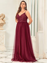 Load image into Gallery viewer, Color=Burgundy | Plus Size Adorable A Line Floor Length Wholesale Dress-Burgundy 3