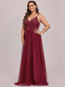 Color=Burgundy | Plus Size Adorable A Line Floor Length Wholesale Dress-Burgundy 8