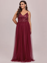 Load image into Gallery viewer, Color=Burgundy | Plus Size Adorable A Line Floor Length Wholesale Dress-Burgundy 9