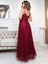 Load image into Gallery viewer, Color=Burgundy | Adorable A Line Silhouette Floor Length Wholesale Evening Dress-Burgundy 2