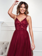 Load image into Gallery viewer, Color=Burgundy | Adorable A Line Silhouette Floor Length Wholesale Evening Dress-Burgundy 4