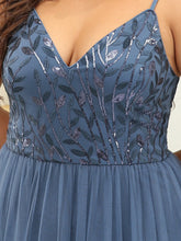 Load image into Gallery viewer, Color=Dusty Navy | Plus Size Adorable A Line Floor Length Wholesale Dress-Dusty Navy 5