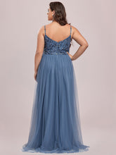 Load image into Gallery viewer, Color=Dusty Navy | Plus Size Adorable A Line Floor Length Wholesale Dress-Dusty Navy 7