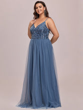 Load image into Gallery viewer, Color=Dusty Navy | Plus Size Adorable A Line Floor Length Wholesale Dress-Dusty Navy 8