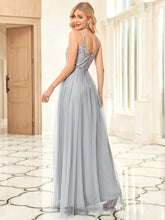 Load image into Gallery viewer, Color=Grey | Adorable A Line Silhouette Floor Length Wholesale Evening Dress-Grey 3