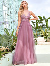 Load image into Gallery viewer, Color=Orchid | Adorable A Line Silhouette Floor Length Wholesale Evening Dress-Orchid 1