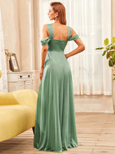 Load image into Gallery viewer, Color=Green Bean | Deep V-Neck Off Shoulder A Line Wholesale Evening Dresses-Green Bean 2