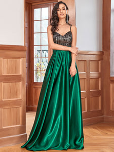 Color=Dark Green | Spaghetti Straps A-Line Sweetheart Wholesale Evening Dresses-Dark Green 3