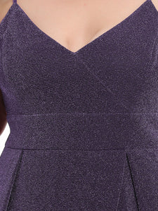 Color=Dark Purple | Deep V Neck Spaghetti Straps A Line Wholesale Evening Dresses-Dark Purple 5
