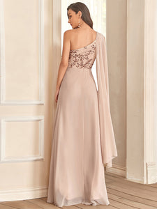 Color=Blush | One Shoulder Sleeveless A-Line Wholesale Evening Dresses-Blush 4