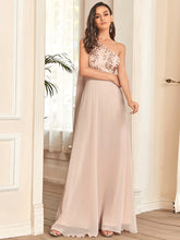 Load image into Gallery viewer, Color=Blush | One Shoulder Sleeveless A-Line Wholesale Evening Dresses-Blush 2