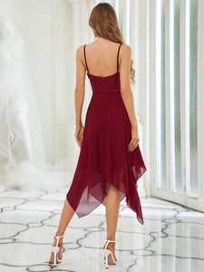 Color=Burgundy | Sleeveless Asymmetrical Hem Wholesale Evening Dresses-Burgundy 2