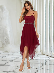 Color=Burgundy | Sleeveless Asymmetrical Hem Wholesale Evening Dresses-Burgundy 3