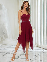 Load image into Gallery viewer, Color=Burgundy | Sleeveless Asymmetrical Hem Wholesale Evening Dresses-Burgundy 4