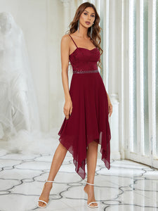 Color=Burgundy | Sleeveless Asymmetrical Hem Wholesale Evening Dresses-Burgundy 4