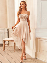 Load image into Gallery viewer, Color=Blush | Sleeveless Asymmetrical Hem Wholesale Evening Dresses-Blush 3
