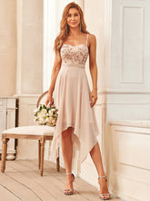Load image into Gallery viewer, Color=Blush | Sleeveless Asymmetrical Hem Wholesale Evening Dresses-Blush 1