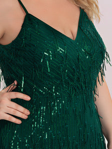 Color=Dark Green | Deep V Neck Fishtail Wholesale Evening Dresses Gowns-Dark Green 5