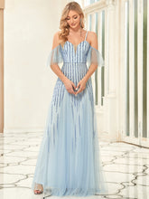 Load image into Gallery viewer, Color=Ice blue | Spaghetti Straps A Line Wholesale Evening Dresses Gowns-Ice blue 1
