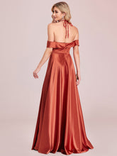 Load image into Gallery viewer, Color=Burnt Orange | Off Shoulder A Line Floor Length Wholesale Evening Dresses-Burnt Orange 6