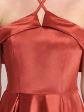 Load image into Gallery viewer, Color=Burnt Orange | Off Shoulder A Line Floor Length Wholesale Evening Dresses-Burnt Orange 7