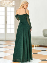 Load image into Gallery viewer, Color=Dark Green | Off Shoulders Split Straight Wholesale Bridesmaid Dresses-Dark Green 2
