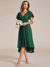 Load image into Gallery viewer, Color=Dark Green | Pleated Ruffles Chiffon Wholesale Wedding Guest Dresses-Dark Green 4