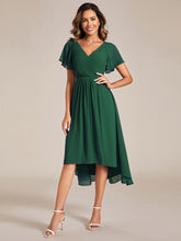 Load image into Gallery viewer, Color=Dark Green | Pleated Ruffles Chiffon Wholesale Wedding Guest Dresses-Dark Green 1