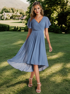 Color=Dusty Navy | Pleated Ruffles Chiffon Wholesale Wedding Guest Dresses-Dusty Navy 13