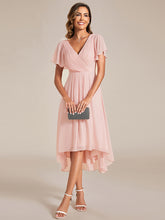 Load image into Gallery viewer, Color=Pink | Pleated Ruffles Chiffon Wholesale Wedding Guest Dresses-Pink 25