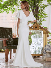 Load image into Gallery viewer, Color=Cream | Simple Flattering Wedding Dress with Fishtail Silhouette-Cream 2