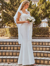 Load image into Gallery viewer, Color=Cream | Wholesale Cap Sleeve Sweetheart Mermaid Style Wedding Dress-Cream 6