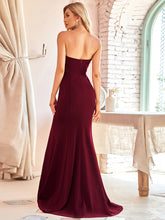 Load image into Gallery viewer, Color=Burgundy | Hot V Neck Fishtail Silhouette Wholesale Wedding Dresses-Burgundy 2
