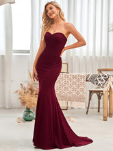 Load image into Gallery viewer, Color=Burgundy | Hot V Neck Fishtail Silhouette Wholesale Wedding Dresses-Burgundy 3