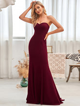 Load image into Gallery viewer, Color=Burgundy | Hot V Neck Fishtail Silhouette Wholesale Wedding Dresses-Burgundy 4