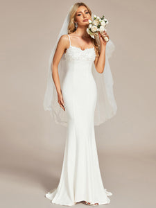 Color=White | Gorgeous Mermaid Spaghetti Straps Wholesale Wedding Dresses-White 3