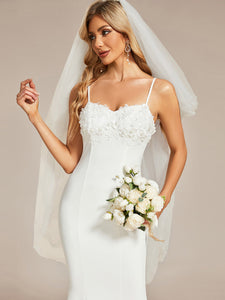 Color=White | Gorgeous Mermaid Spaghetti Straps Wholesale Wedding Dresses-White 5