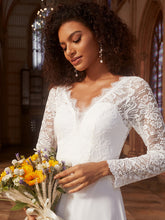 Load image into Gallery viewer, Elegant Hollow Lace V Neck Wholesale Wedding Dresses#Color_White