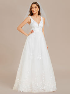 Color=White | Elegant Pure Sequins Pearl Beading Sweetheart Neck Appliques Wholesale Bridal Gowns Wedding Dresses-White 2