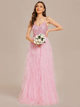 Load image into Gallery viewer, Color=Pink | Elegant Pure Sequins Lace Sweetheart Neck Wholesale Wedding Dresses-Pink 4