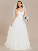 Load image into Gallery viewer, Color=White | Elegant Pure Sequins Lace Sweetheart Neck Wholesale Wedding Dresses-White 6