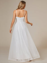 Load image into Gallery viewer, Color=White | Maxi Long Sequin Tulle Wholesale Sleeveless Wedding Dresses-White 2