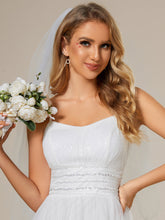 Load image into Gallery viewer, Color=White | Maxi Long Sequin Tulle Wholesale Sleeveless Wedding Dresses-White 4